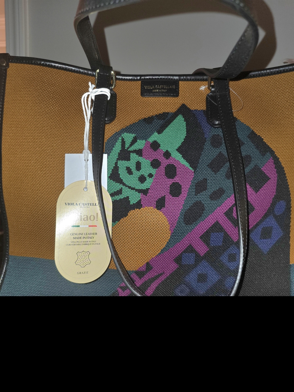 Multicolor VIOLA Castlleni Canvas Tote Bag - Jaguar Design